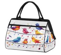 Birds Music Notes - Bolsa de viaje para mujeres, hombres, niños y niñas, fin de semana, bolsa de viaje de 24 L para deportes, gimnasio, yoga, color, Big, Organizador de bolsas