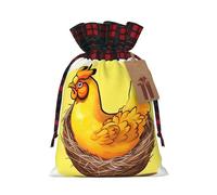 Bird's Nest - Bolsa de regalo con estampado de pollo dorado de 8.3 x 11.8 pulgadas