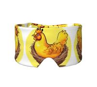 Bird's Nest Golden Chicken - Máscara ajustable para dormir y orejeras, diadema unisex para dormir de lado (26.8 x 4.3 pulgadas), cubierta cómoda para viajes en interiores y exteriores, para yoga,