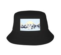 Bird's Nest - Gorro de pescador para adultos, diseño de pollo dorado, para exteriores, verano, viajes, senderismo, playa, White Snowy Mountains, talla única