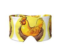 Bird's Nest - Orejeras para dormir con estampado de pollo dorado, para meditación y viajes, transpirable, ajustable y cobertura completa