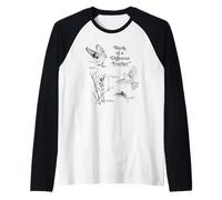 Birds of a Different Feather Backyard Birdwatching Sketch Camiseta Manga Raglan