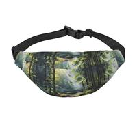 Birds of the Forest - Riñonera cruzada para niños, grande, de moda, para deportes, correr, ciclismo, viajes, pesca, color negro, talla única