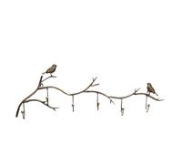 Birds on Tree Branch Wall Mounted Coat Hanger - Nature Theme Decorative Organizer, Solid Iron Craftsmanship with Elegant Carved Details, Functional Rack Adding | Warm Ambience for Home Apartment Close