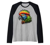 Birds Santa Hat Xmas Tree Holiday Birds Lover Christmas Camiseta Manga Raglan