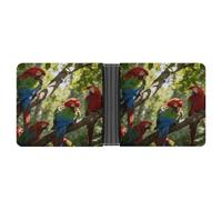 Birdsong in The Forest - Cartera de piel sintética ultra suave para hombre, fácil de llevar, cartera para hombre, diseño compacto, cartera de piel sintética para hombre, diseño clásico plegable con