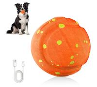 BIRDTOBR Pelota interactiva Perro,Pelota de Juguetes para Perros,Pelota Perro se Mueve Sola,Juguetes para Perros Inteligentes Recargables USB,3 Modos Juego,para Perros pequeños a Grandes(Naranja)