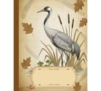 Birdy Chic - Vintage style composition notebook with crane on the cover - aesthetic for ornithology & nature lovers - Ideal for School, College or ... • Glossy cover with stylish bird design