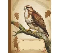 Birdy Chic - Vintage style composition notebook with hawk on the cover - aesthetic for ornithology & nature lovers - Ideal for School, College or ... • Glossy cover with stylish bird design