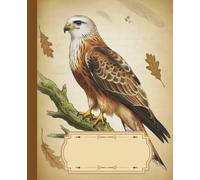 Birdy Chic - Vintage style composition notebook with red kite on the cover - aesthetic for ornithology & nature lovers - Ideal for School, College or ... • Glossy cover with stylish bird design