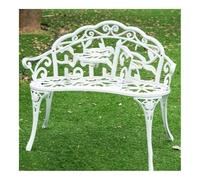 birene Banco de Exterior, Banco de Exterior, Asiento de Patio de jardín Europeo for 2 Banco de Patio(White)