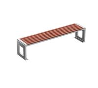 birene Banco de Exterior, Banco de Exterior de Acero Inoxidable for Dos Personas con Listones de Madera compuesta for Parques y Patios. Banco de Patio(180cm)