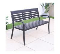 birene Banco de Exterior, Banco de Parque de Aluminio Fundido - Banco de jardín con Respaldo for Exteriores, Ideal for Patio y jardín Banco de Patio(Black)
