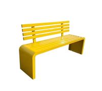 birene Banco de Exterior, Banco de Parque de Madera anticorrosión de Hierro con Respaldo, Banco for Exterior, Asientos de Ocio público for jardín. Banco de Patio(Yellow,100cm)