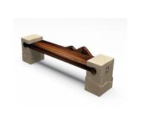 birene Banco de Exterior, Silla de Parque de Acero Inoxidable - Asientos de Madera for Exteriores for paisajismo Banco de Patio