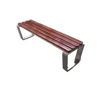 birene Banco de Exterior, Silla de Parque de Acero Inoxidable - Silla de jardín Doble de Madera for Exteriores Banco de Patio(180cm)