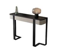 birene Consola de Entrada Moderna de 120 cm con Tablero de imitación mármol y Estructura de Metal(Black)