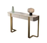 birene Consola de Entrada Moderna de 120 cm con Tablero de imitación mármol y Estructura de Metal(Gold)