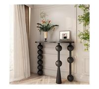 birene Consola de Madera Maciza de 99 cm, Mesa de sofá rústica for Entrada de Granja(Black)