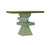 birene Consola de Madera rústica de 120 cm con Base Creativa for Entrada y Sala de Estar(Green)