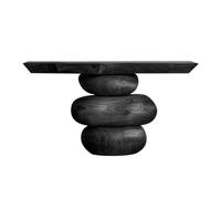birene Consola de Madera rústica de 120 cm for sofá, Entrada y Sala de Estar(Black)