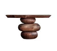 birene Consola de Madera rústica de 120 cm for sofá, Entrada y Sala de Estar(Brown)