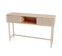 birene Consola de ratán con Dos cajones, Mesa de sofá Estrecha de Madera for Sala de Estar(M)