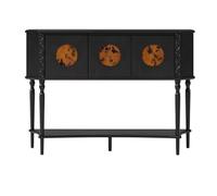 birene Consola Estrecha Estilo rústico con 3 cajones y Estante, Madera Maciza, 120 cm. Mesa de Entrada for recibidor.
