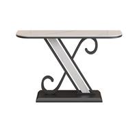 birene Consola Moderna con Estructura de Metal y Tablero de imitación mármol for Entrada.(Black,M)
