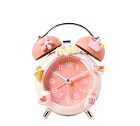 birene Despertador Reloj Despertador Grande for Estudiantes creativos, mecánico, de Metal, con Sonido silencioso, luz Nocturna, Reloj de Escritorio for Dormitorio