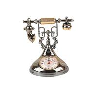 birene Despertador Reloj Despertador Modelo de teléfono Retro, cronometrador Creativo, Adorno de Escritorio for decoración de mesita de Noche, habitación del hogar(Silver)