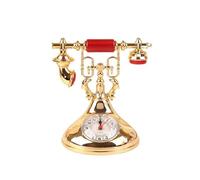 birene Despertador Reloj Despertador Modelo de teléfono Retro, cronometrador Creativo, Adorno de Escritorio for decoración de mesita de Noche, habitación del hogar(Gold)