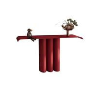 birene Mesa Auxiliar Minimalista roja: Mueble de Entrada Moderno for Sala de Estar(100cm)