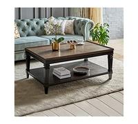 birene Mesa de centro pequeña Mesa de centro rectangular de 2 bandas, mesa de centro de madera de lujo con escritorio circundante y patas cónicas, Mesa de centro posmoderna mesa de café pequeña