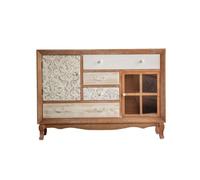 birene Mueble de Entrada Estilo rústico de Madera: Consola de Almacenamiento clásica de Madera con Tallas Decorativas for Sala de Estar y Pasillo.
