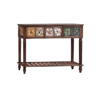 birene Mueble de Entrada rústico de Madera Maciza con Espacio de Almacenamiento y Estante divisorio for Sala de Estar.(116cm)