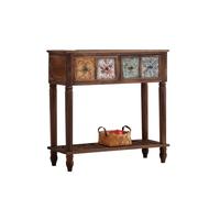 birene Mueble de Entrada rústico de Madera Maciza con Espacio de Almacenamiento y Estante divisorio for Sala de Estar.(80.5cm)