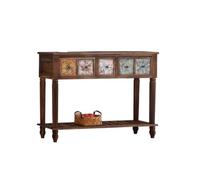 birene Mueble de Entrada rústico de Madera Maciza con Espacio de Almacenamiento y Estante divisorio for Sala de Estar.(100cm)