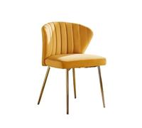 birene Sillas de Comedor Sillón Moderno de Terciopelo con Respaldo capitoné y Patas de Metal for Sala de Estar. Sillas de Cocina y Comedor(Mustard)