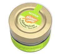 Birkengold Polvo dental de menta vegano 30 g, cosmética natural en polvo de cepillo de dientes con xilitol, libre de fluoruro, microplásticos y agentes espumantes, protección del esmalte dental y