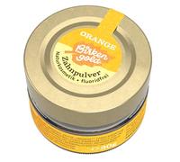 Birkengold Polvo dental naranja 30 g tarro 1 pieza, sin plástico, envasado en frasco de vidrio, ingredientes 100% naturales, sin agentes espumantes ni conservantes, certificado cosmético natural