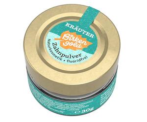 Birkengold - Polvo dental para hierbas, 30 g, sin plástico, envasado en tarro de cristal, ingredientes 100% naturales, sin espuma ni conservantes
