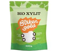 Birkengold xilitol ecológico, bolsa de 500 g | procedente de la agricultura ecológica | 40% menos calorías | agradable para los dientes | ideal para cocinar y hornear | índice glucémico de 11
