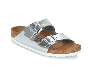 Birkenstock 1005961 Arizona SFB metallic silver, Natural Leather Mujer Silver EU 41