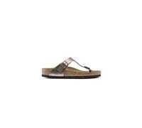 BIRKENSTOCK Sandalias con tira entre los dedos Gizeh. Color marrón claro metalizado