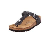 BIRKENSTOCK Chanclas de piel gras Gizeh Braided. Color Negro
