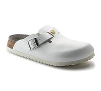 Birkenstock 61370-42 - Zuecos estrechos BOSTON antiestáticos, de cuero natural, color blanco, talla 42