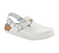 BIRKENSTOCK 61418-39 Tokio - Zapato Estrecho antiestático/Piel Natural, Suela Estrecha, Color Blanco, Talla 39