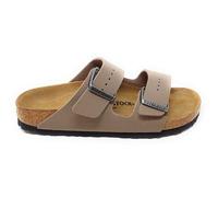 Birkenstock Arizona 1032070 - Chanclas gris (gris tope), suela de EVA y corcho revestido de piel, ajuste estrecho, Gris Taupe, 38 EU Stretta