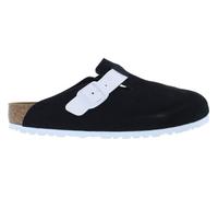 Birkenstock Arizona Eva Mules/Zuecos para hombre, color gris, negro y blanco, 8 UK Men/ 9 UK Women
